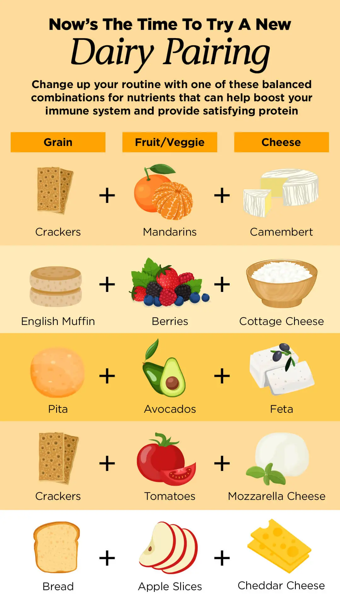 A visual representation of a poster displaying a variety of cheeses, accompanied by suggested food pairings