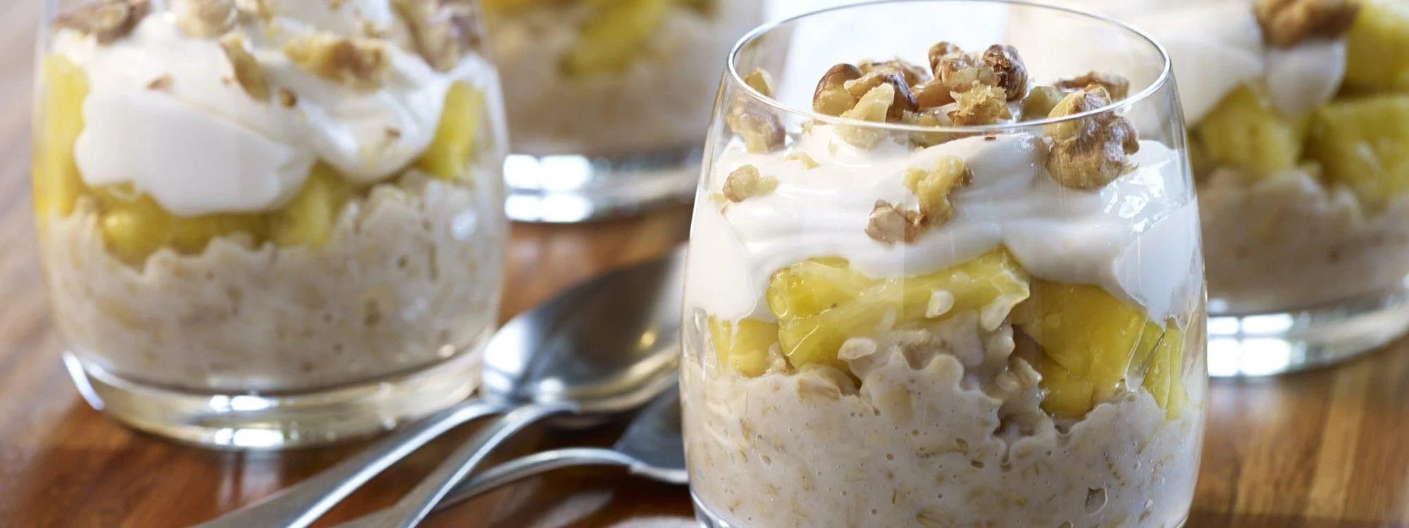 Tropical oatmeal parfait