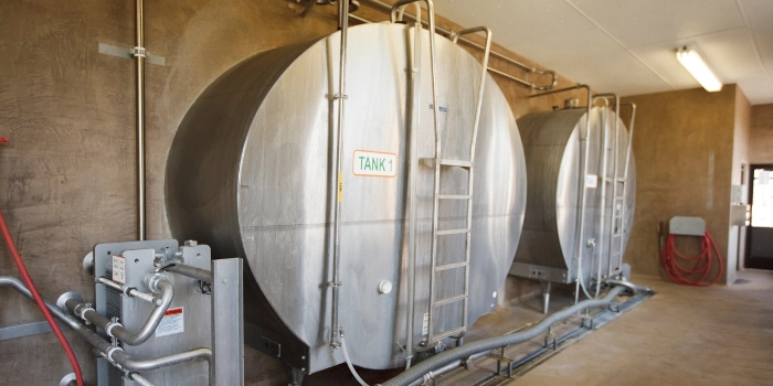 Tank where milk is stored