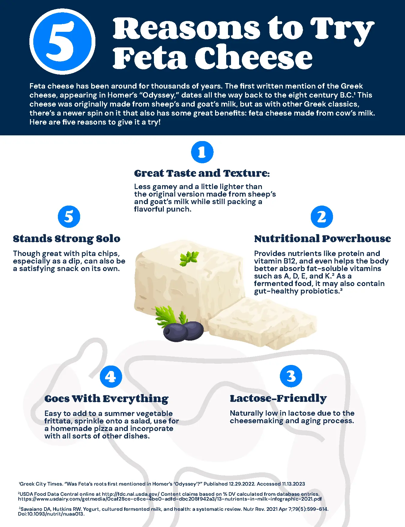 5 reasons to try feta cheese infographic